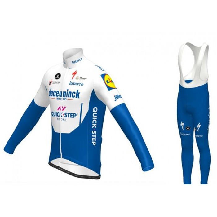 Fahrradbekleidung Radsport 2020 DECEUNINCK QUICK-STEP Trikot Langarm+ Trägerhosen Set
