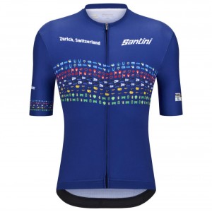 Bekleidung Herren Zurich 2024 Santini UCI Masters Weltmeister trikot-Blau